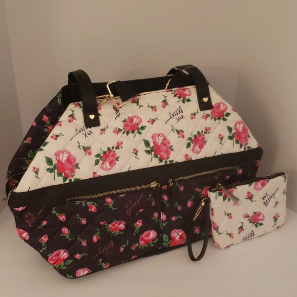 Betsey Johnson Handbags - Betsey Johnson Diaper Bag | Black/Pink/White